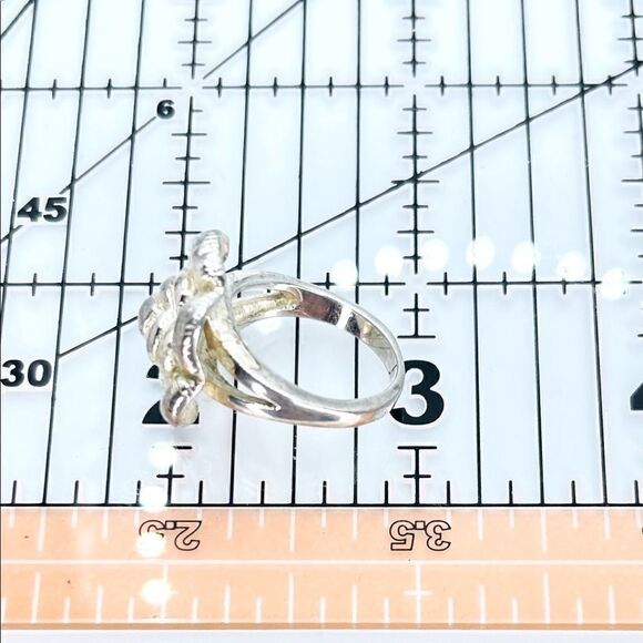 Stainless Steel Detailed Flower Rose Bloom Size 6.5 - Picture 7 of 8